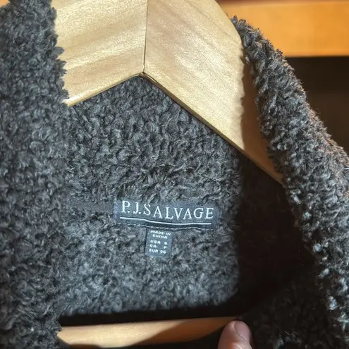 PJ Salvage Campfire Cozy Half Zip Lounge Sweatshirt Gray Size Small Oversized