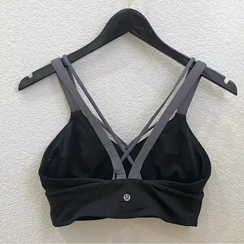 Lululemon Pushing Limits Bra in Black/Titanium Size 8