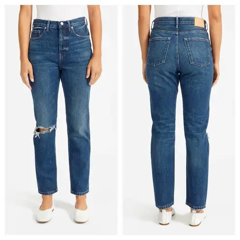 Everlane NWT  The ’90s Cheeky Button Fly Distressed Ankle Straight Jean Size 26