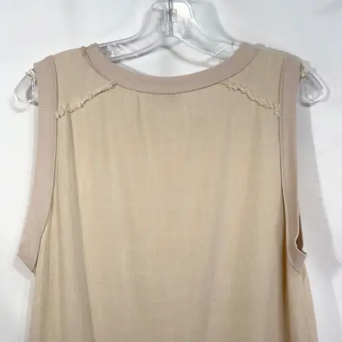 FATE Small Tank Top Sleeveless Linen Casual Comfy Everyday Cream 1568 Tan