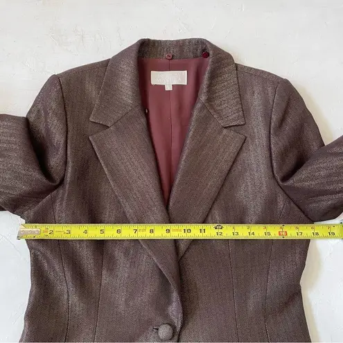 Badgley Mischka Brown Metallic Embellished Beaded Women's Blazer Size 8