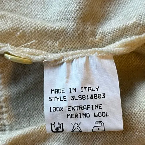 J. Lindeburg Italian Merino Wool V Neck Cardigan Sweater Size M