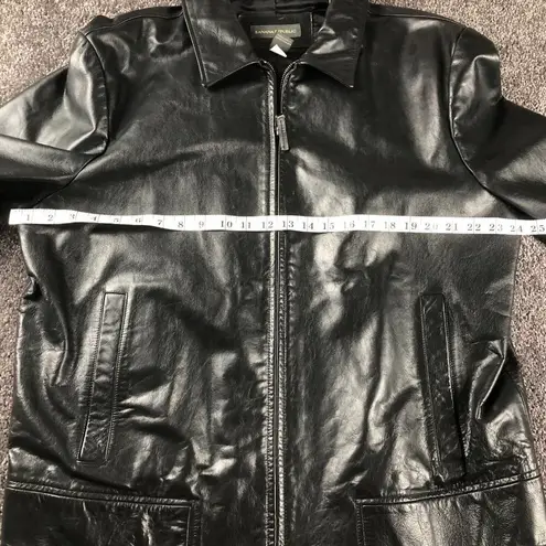 Banana Republic  Jacket Womens XL Black Genuine Leather Motorcycle Bike Bomber