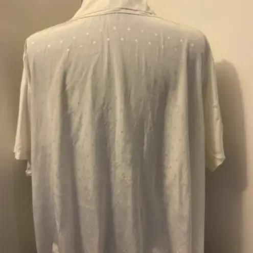 1. Nicole Club Collared White 3 Button Top With Elastic Waist Short Sleeve SZ L Size L