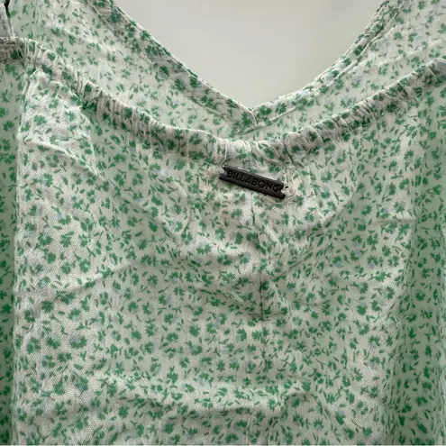 Billabong  NWT Blooming Mini Dress White Green Floral Sleeveless Women’s Sz Large