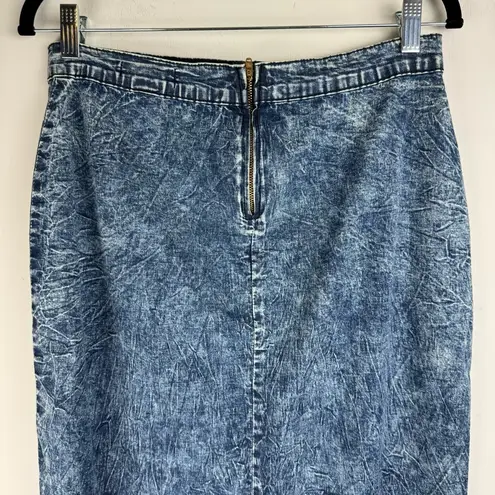 Judy Blue Denim Midi Maxi Skirt Sz 1XL Acid Wash Stretch High Slit A Line