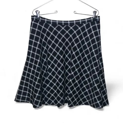 Tahari Arthur S Levine Black and White Windowpane Women's Circle Skirt
