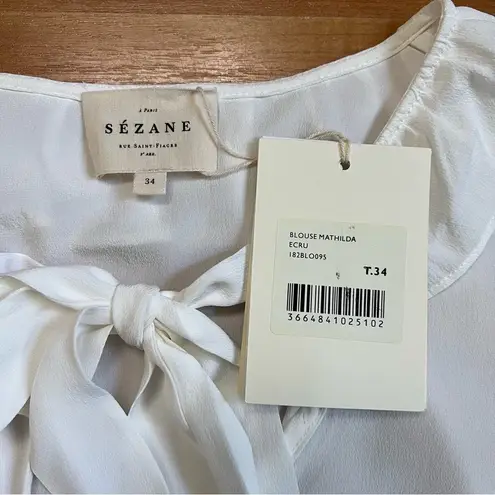 Sézane Sezane Mathilda Blouse in Ecru White Size 34