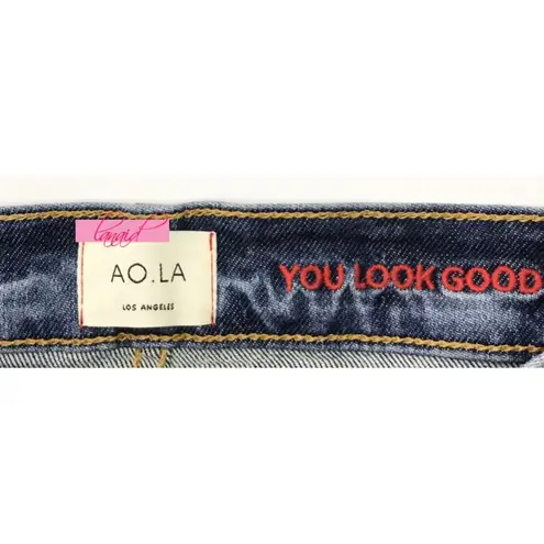 Alice + Olivia Good High Rise Exposed Button Fly Long Shot Hi-Waist Skinny Jeans