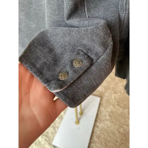 Lauren Ralph Lauren Charcoal Sweatshirt Pullover Collar 1/4 Zip XL Buttery Soft Gray