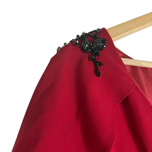 Marchesa Notte Red Embellished Cape V