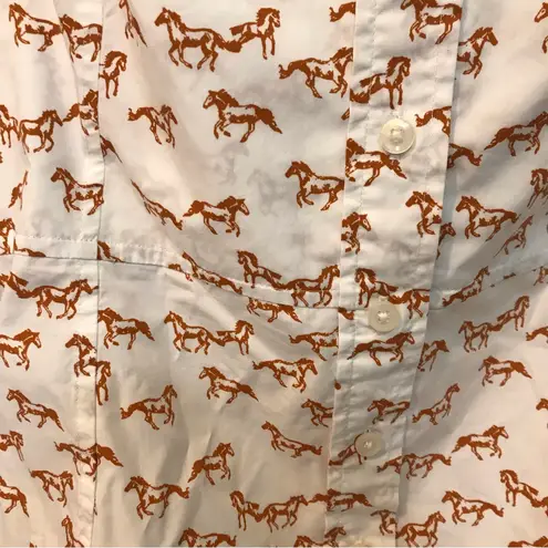 NWT Aritzia Little Moon Horse Print Puff Sleeve Square Neck Blouse L White Size L