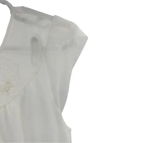 Vintage 70s Penneys Gaymode nightgown white chiffon style embroidered ruffle 34 Size M
