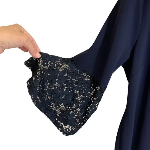 Hope & Harlow Navy Blue Bell Sleeve Dress