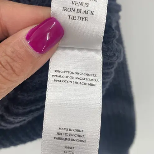 Black Cotton Cashmere Sweater Rails VENUS IRON BLACK TIE DYE size S