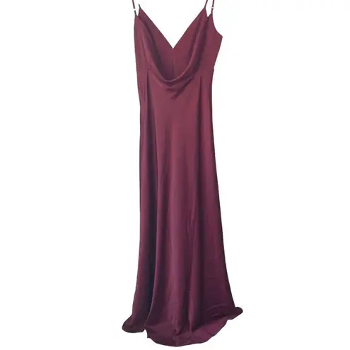 Modcloth  Burgundy Embrace Elegance Satin Maxi Dress