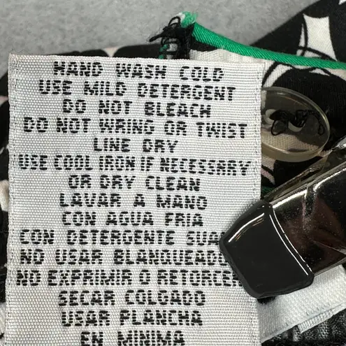 Madison Leigh Dress Womens 12 Black White with Green Trim Sleeveless Summer