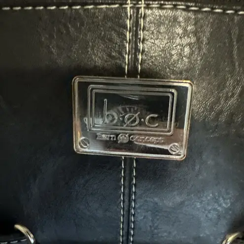 B.O.C. Womens Black Faux Leather Adjustable Shoulder Handbag