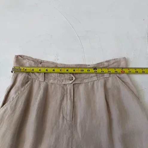 Poetry Barrel Trousers Gray Linen Cropped Paperbag Pants Relaxed Size 10 NWT