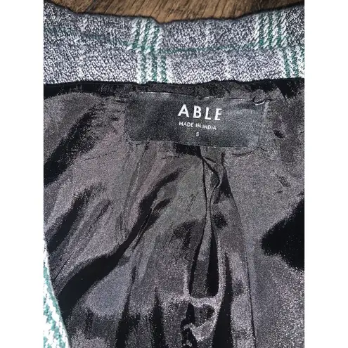 Able Evergreen Plaid Blazer S boho classic holiday preppy winter contemporary Green
