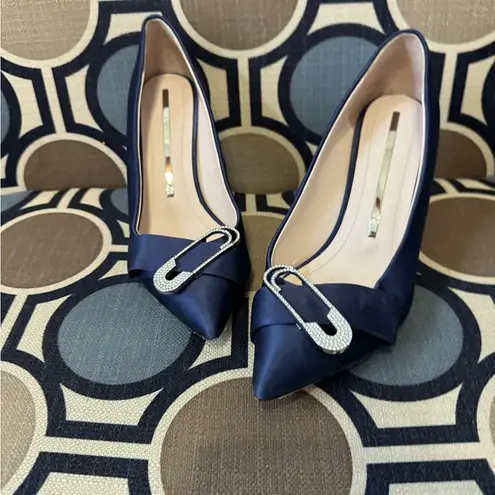 Staccato EUC | Sticcato | Elegant Blue Satin Pumps