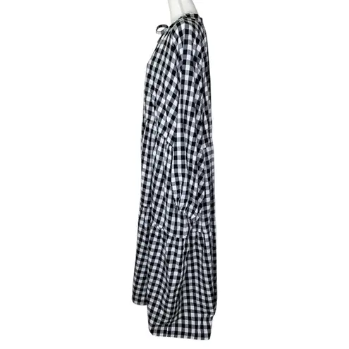 The Lullaby Club Maxi Avalon Smock Dress Black & White Gingham Size 3XL