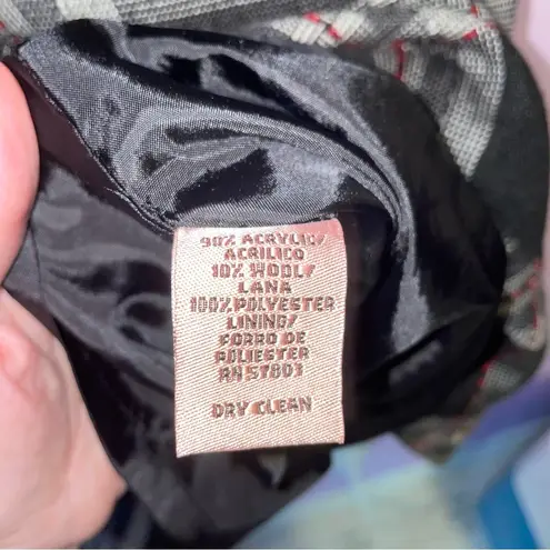 Bandolino Size 16 Wool Blend Midi Dress Sleeveless Black Plaid