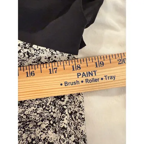 Rebecca Taylor Short Sleeve Ombre Floral Print 100% Silk Top Black Women Size 4