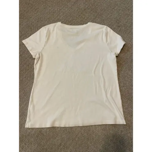 Tommy Hilfiger  White V-Neck Short Sleeve Top XL