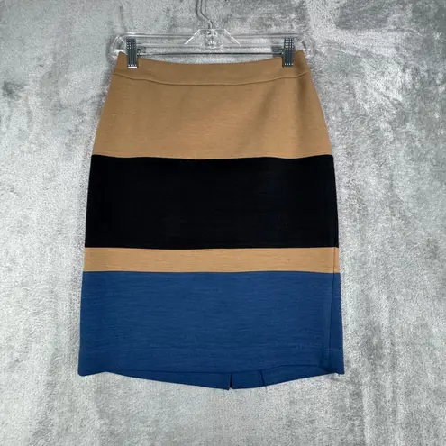 Mojo S. Phine Color Block Pencil Skirt Fitted Career Wear to Work Skirt Size XS Blue