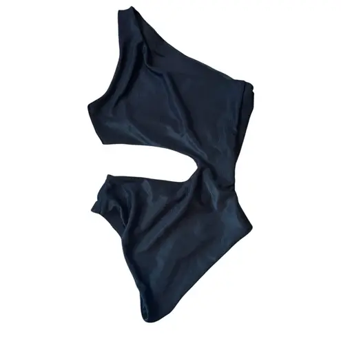 Beach Riot Celine One Piece Swimsuit Black Small One Shoulder Cut Out