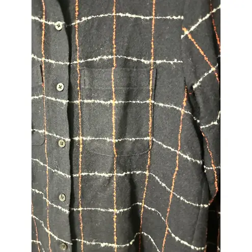 Steven Alan Women's Wool Plaid BUTTON DOWN Shirt Top NAVY Made In USA Small