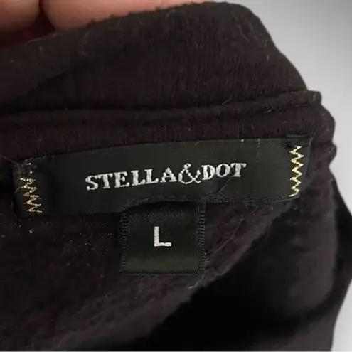 Stella & Dot Black The Zip Pullover Sweatshirt Large | EUC