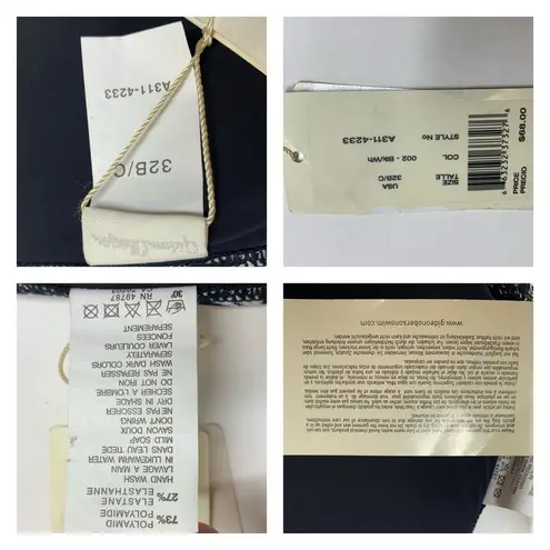 Gideon Oberson Paisley Snake Skin Halter Bikini Top Black Size undefined