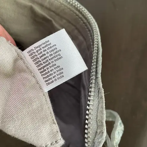 Liebeskind Berlin Nyala Goat Leather Colored Snake Crossbody Purse Bag Grey