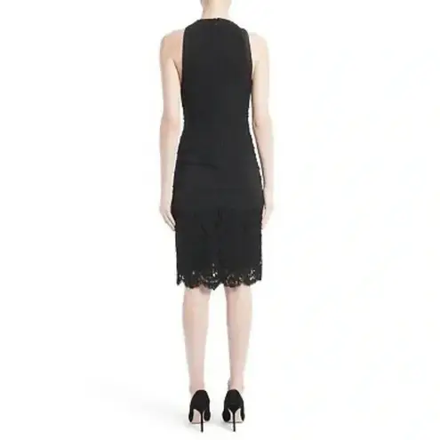 Proenza Schouler Black Sleeveless Ruched Georgette Lace Dress Size 4