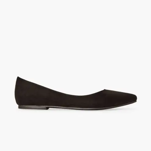 JustFab  Krissy Pointed Toe Ballet Flat Black Size 8