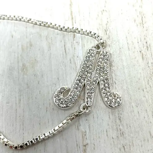 “M” initial silver tone bracelet, NWOT