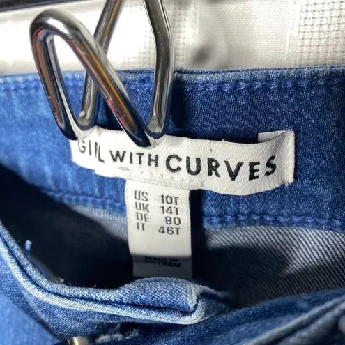 Girls With Curves Distressed High Rise Straight Leg Ripped Jeans 10T Tall Blue Size 10