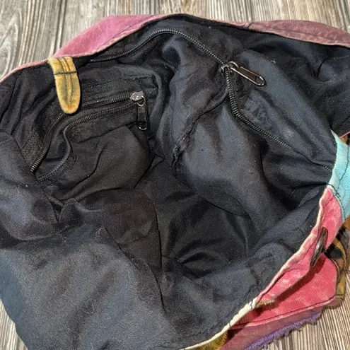 Colorful Patchwork Shoulder Bag boho bohemian hippie Purple