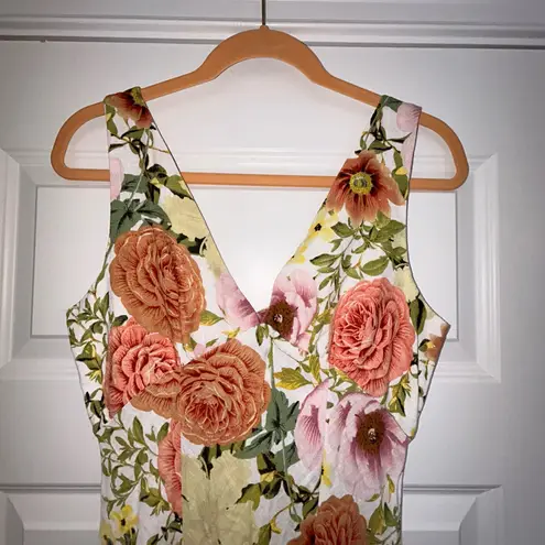 Paper Heart New, Floral Print Linen Blend Sleeveless Maxi Dress Size S