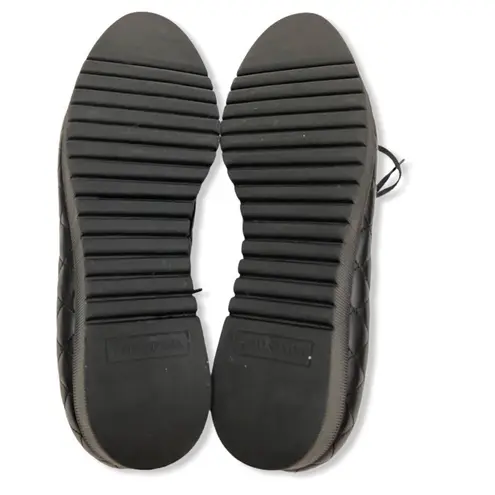 Aquatalia Quilted Black Leather Platform Oxford Sneakers