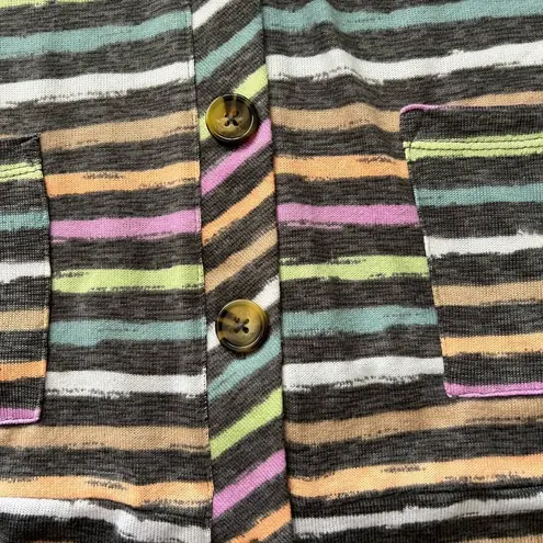 Striped Multicolor Women's cardigan by Joyspun Black Size M