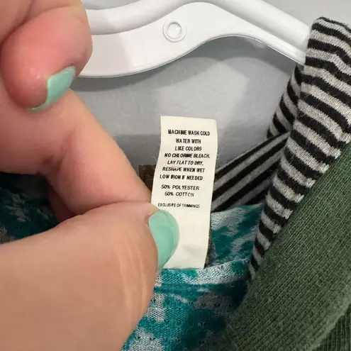 BKE Olive & Teal Utility Jacket w/ Hood & Long Sleeve Top Sizes Medium & Large