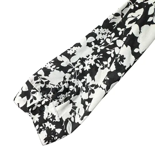 Ava & Viv 4X-Large Tunic Top Floral V-Neck Roll-Tab Sleeve Semi-Sheer Hi-Low Hem