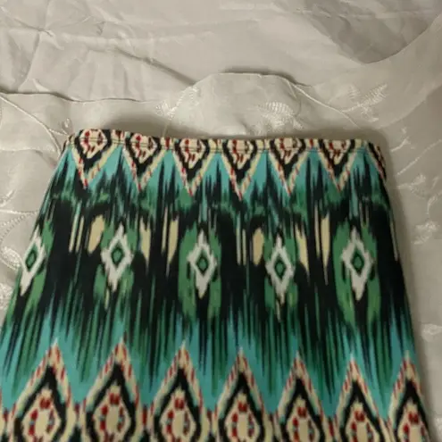 Women’s Icy Southwest Wide Leg Bell Bottom Dress Flowy Pants Sz XL EUC Green