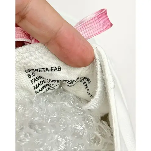 BP  Canvas Sneakers Womens Size 6.5 White Pink Lace Up Casual Shoes