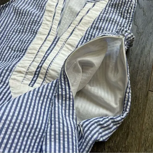 DUFFIELD LANE Grand Dress in Blue Seersucker Size Small