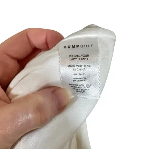 Bumpsuit The Sarah One Shoulder Maternity Maxi Dress in White Size undefined