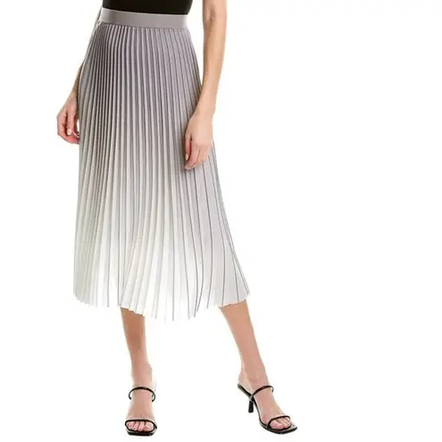 J.McLaughlin Gray to White Ombre Pleated Midi Skirt Size M Size M